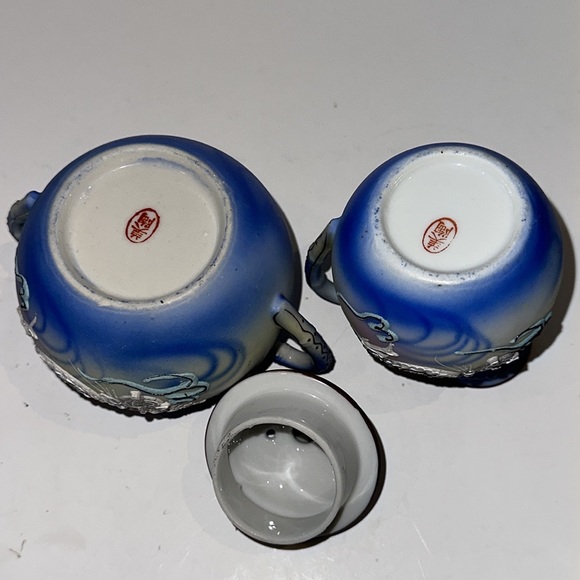 Vintage Japanese Moriage Dragon Sugar & Cream Set - Picture 8 of 8